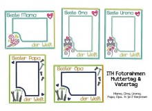 ITH Fotorahmen Muttertag Vatertag - inkl. Oma, Opa & Uroma